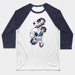 Snake And Skull Baseball T-Shirt